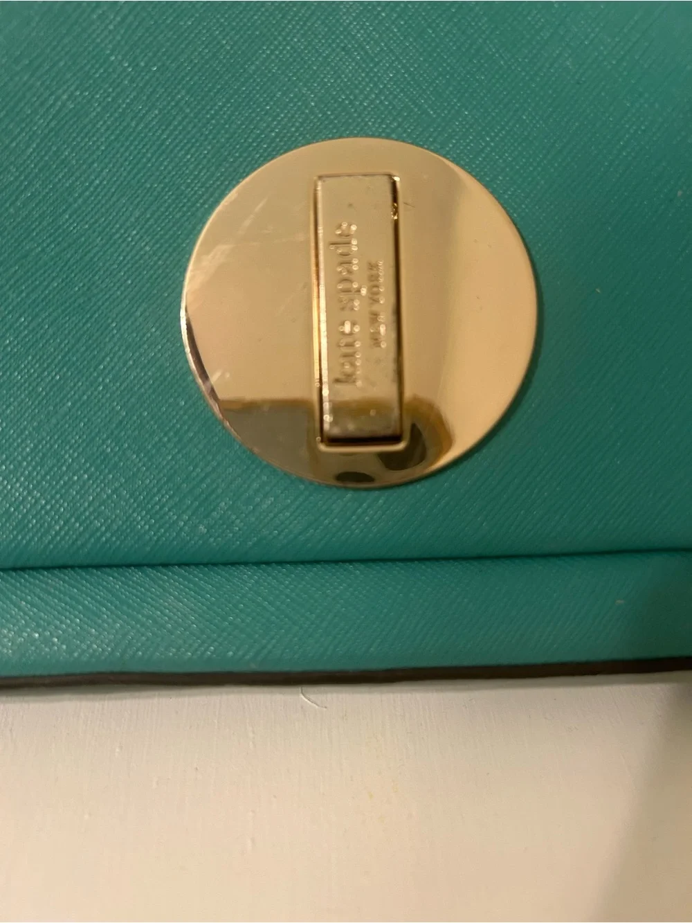kate spade Teal Crossbody with silver tone Turn Lock